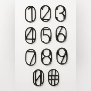 Anthropologie Jade House Numbers 00, 1, 9, # in Black NIB